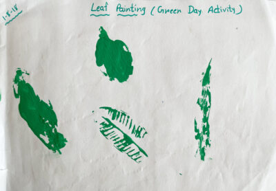 Leaf Painting - Green Colour Activity